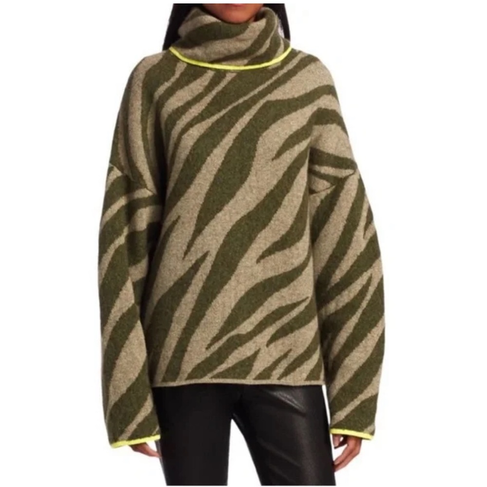Rag & Bone Kiki Zebra Print Funnel Neck Sweater